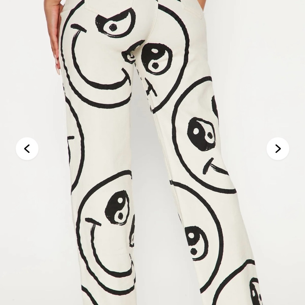 Yin To My Yang Straight Leg Jeans - White/Black